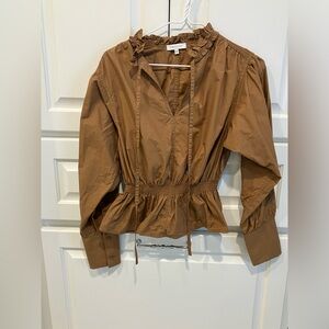 Rebecca Taylor peplum v-neck blouse
